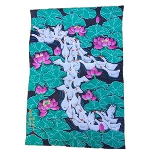 Vintage Chinese Folk Art‎ Hand Painted Signed 21" x 31" On Paper